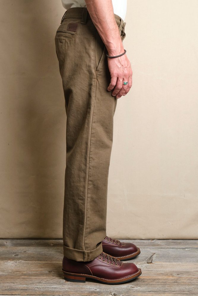Deck Pant 14 Ounce Slub Army Green View 3