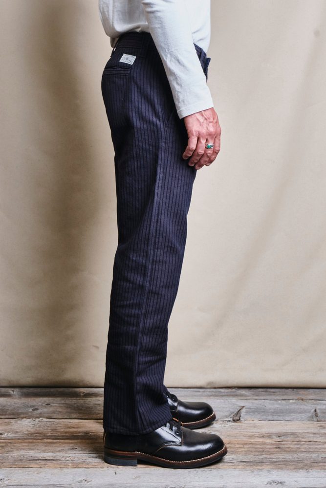 Deck Pant Indigo Herringbone Dobby View 3