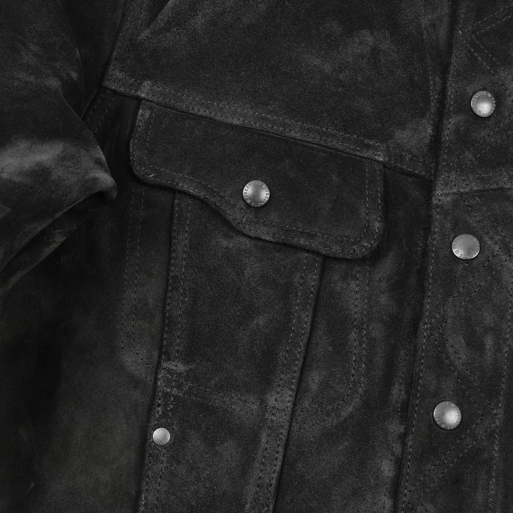 High Low 1.4mm Black Suede Jacket View 4