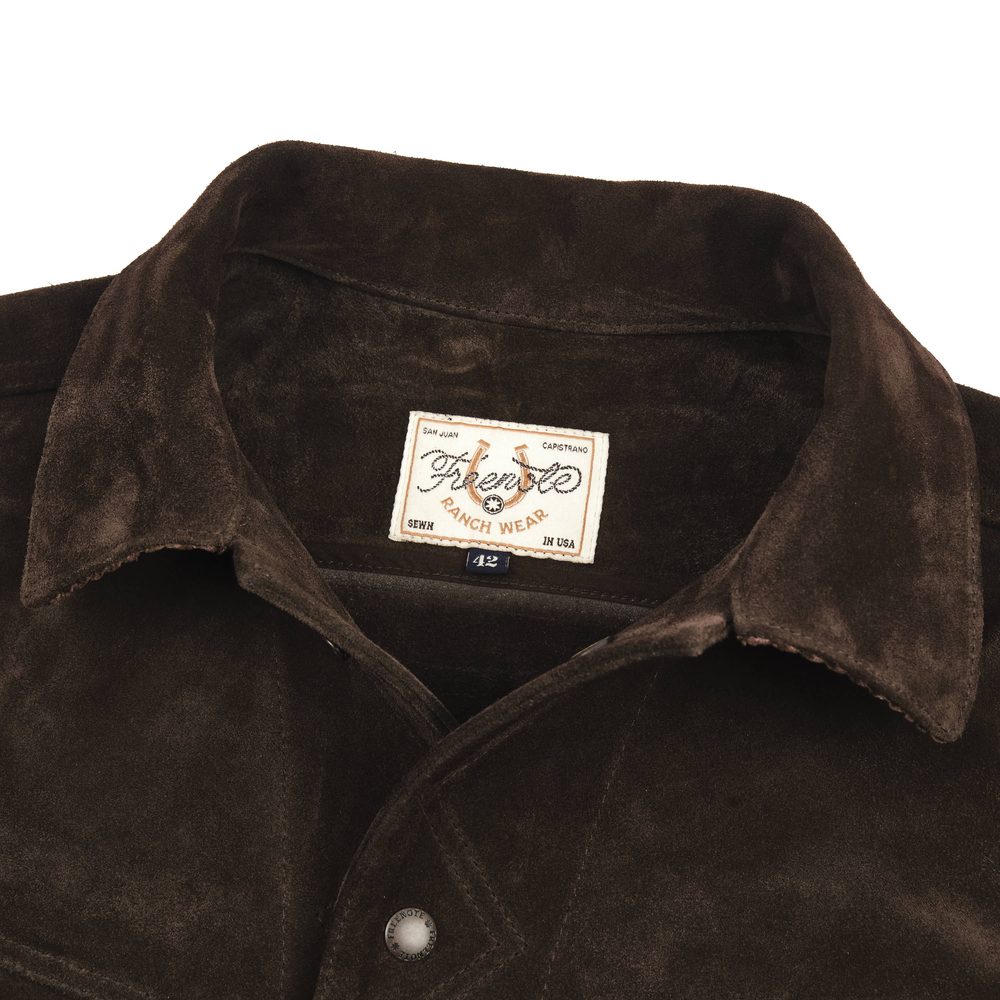 High Low 1.4mm Chocolate Suede Jacket Alternate