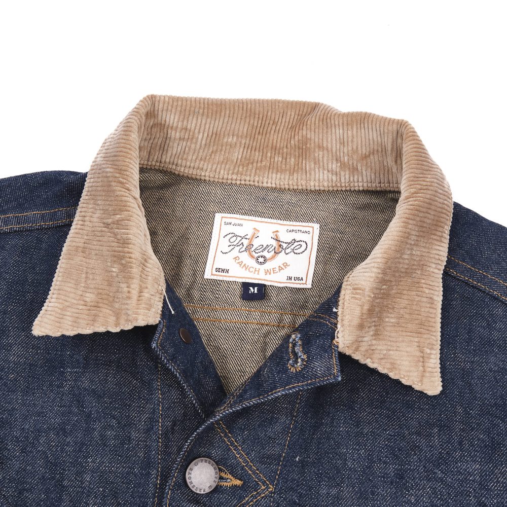 High Low 13 Ounce Natural Indigo Rinsed Jacket View 3