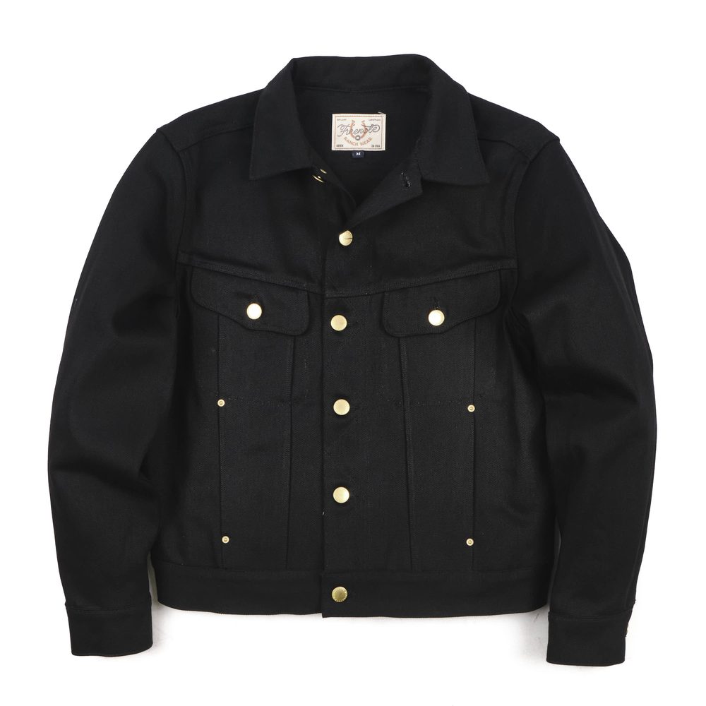 High Low 15.75 Ounce Black Denim Jacket
