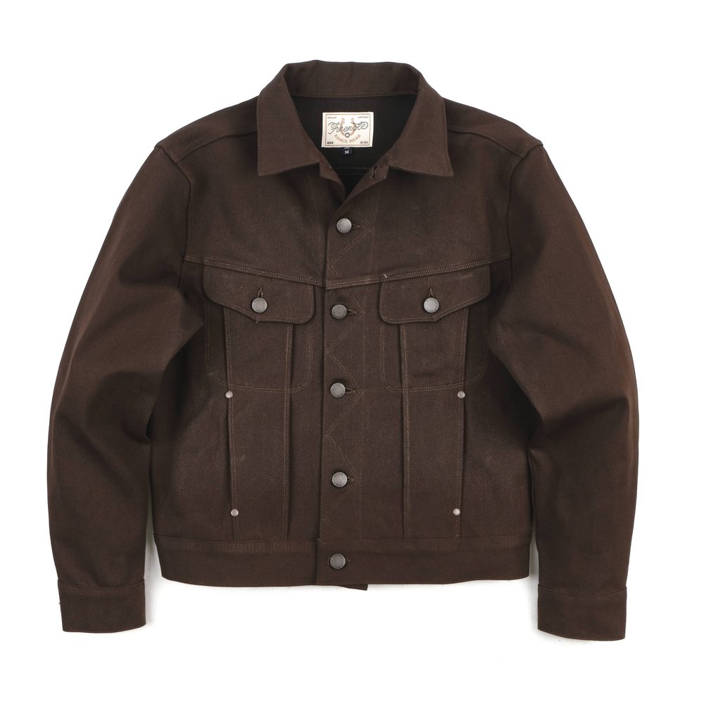 High Low 15 Ounce Dark Brown Denim Jacket