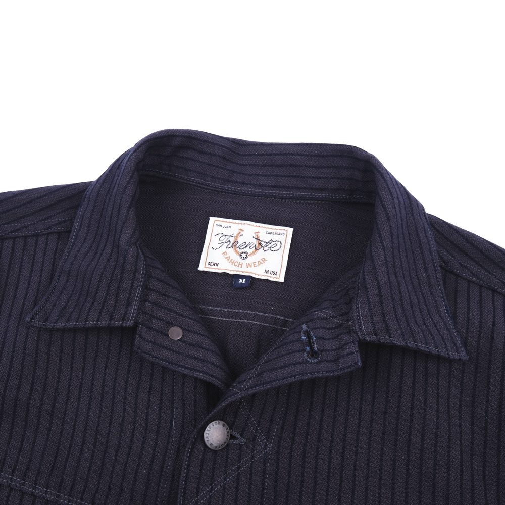 High Low Indigo Herringbone Dobby Jacket View 3