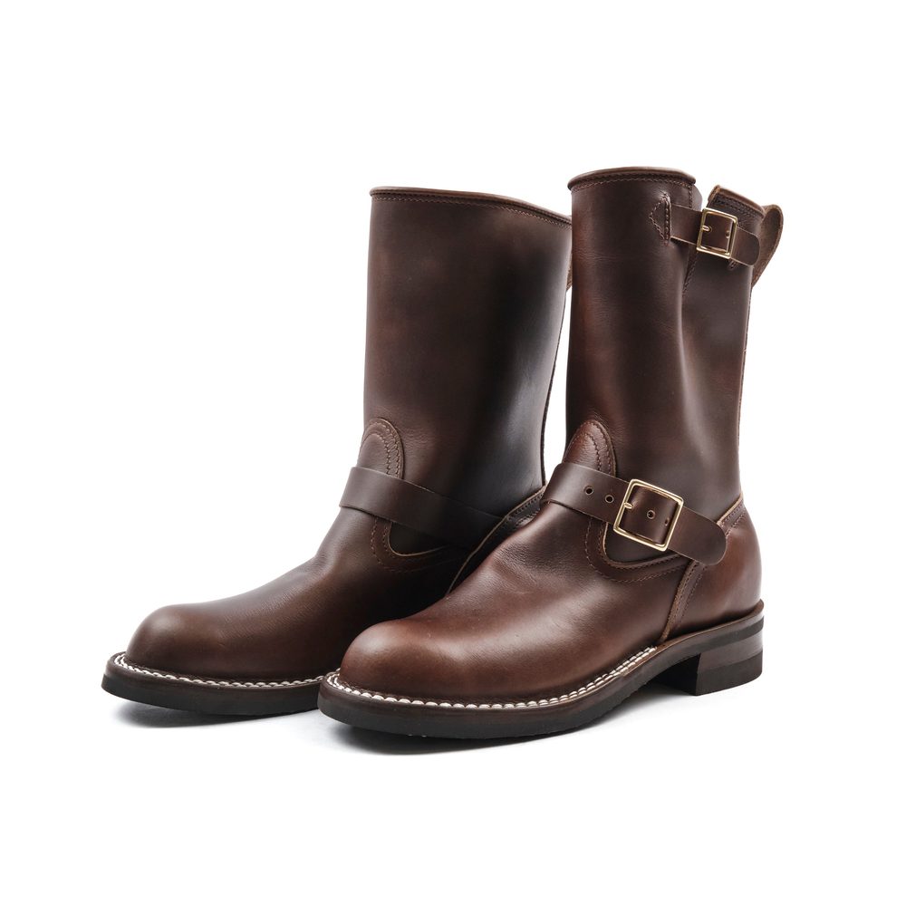 NICKS BOOTS - THE BRAKEMAN ENGINEER - HORWEEN SHACKLETON COGNAC