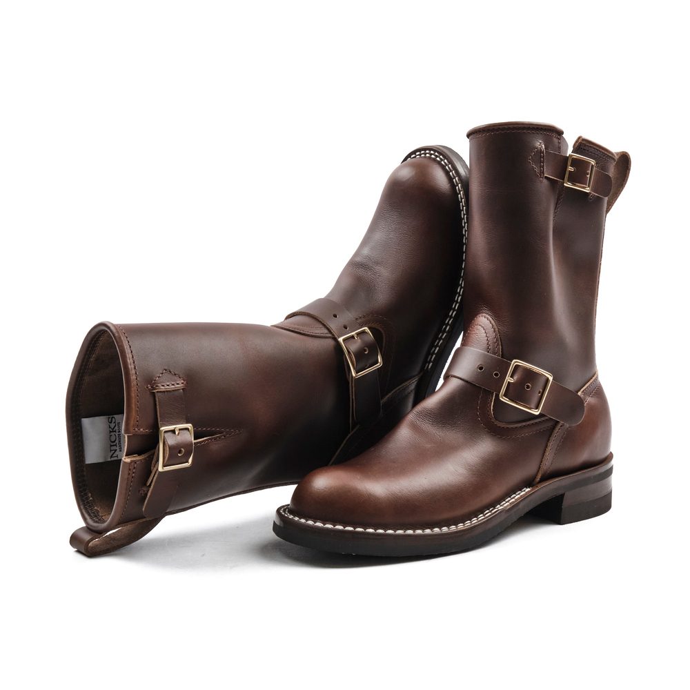 NICKS BOOTS - THE BRAKEMAN ENGINEER - HORWEEN SHACKLETON COGNAC Alternate