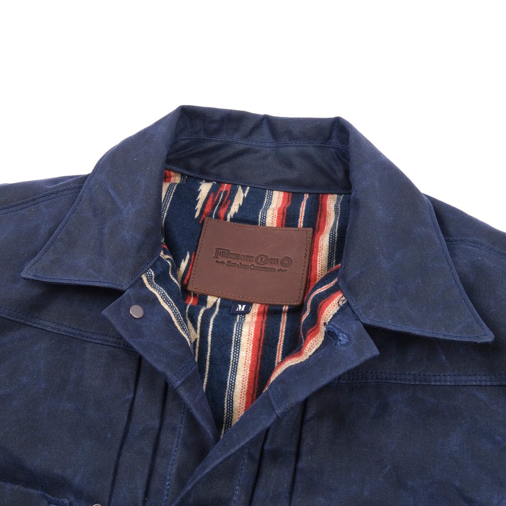 Riders Jacket Waxed Canvas Navy View 3