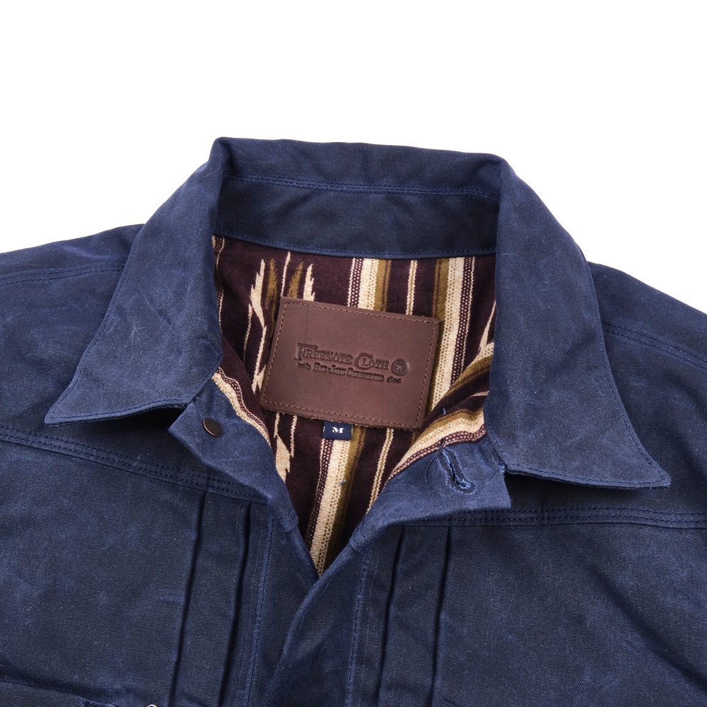 Riders Jacket Waxed Canvas Navy Purple Interior Alternate