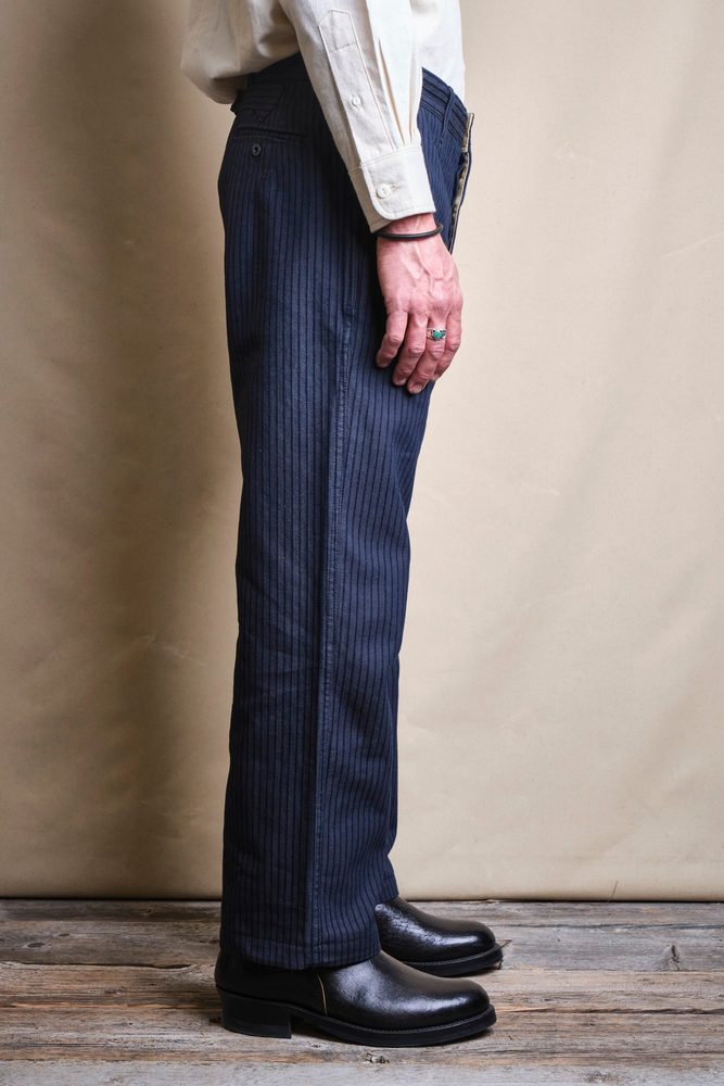 Western Pant Indigo Herringbone Dobby View 3