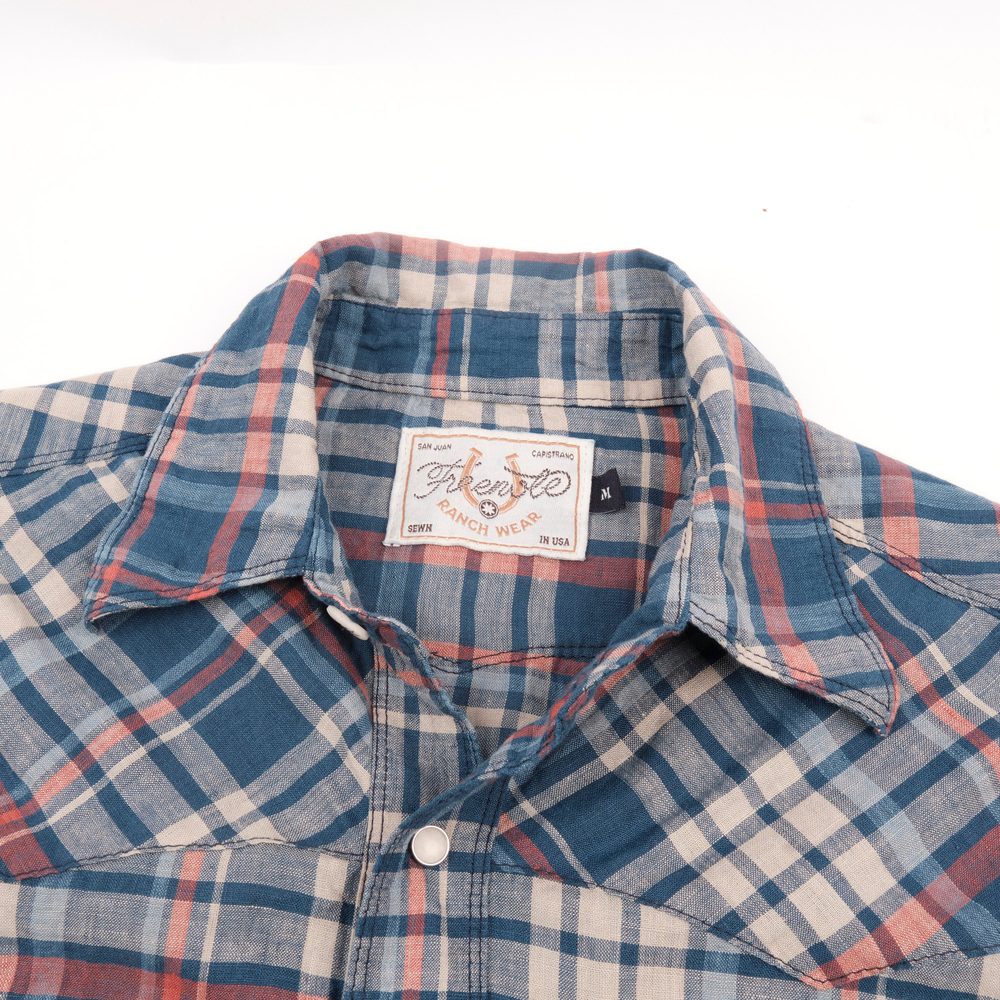 Western Scout Kingfisher Blue Plaid View 3